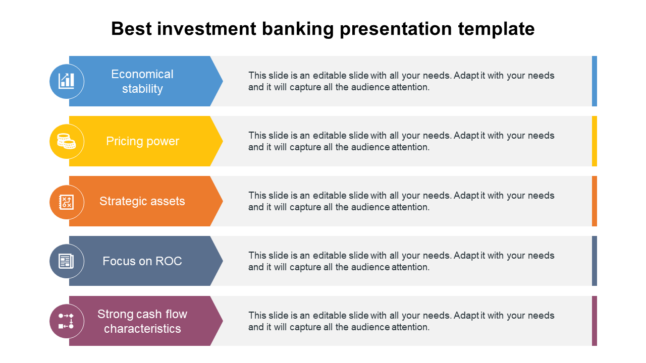 Arrow Model Investment Banking PPT Template & Google Slides